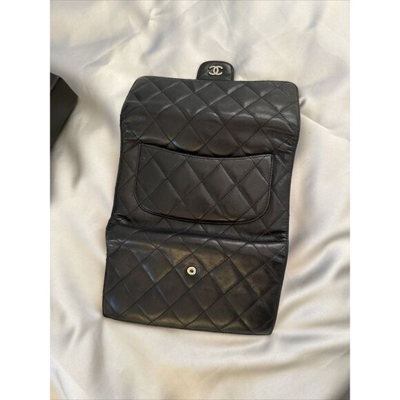 CHANEL Flap Wallet Quilted Black Silver Tone Hardware W/box - Picture 16 of 16